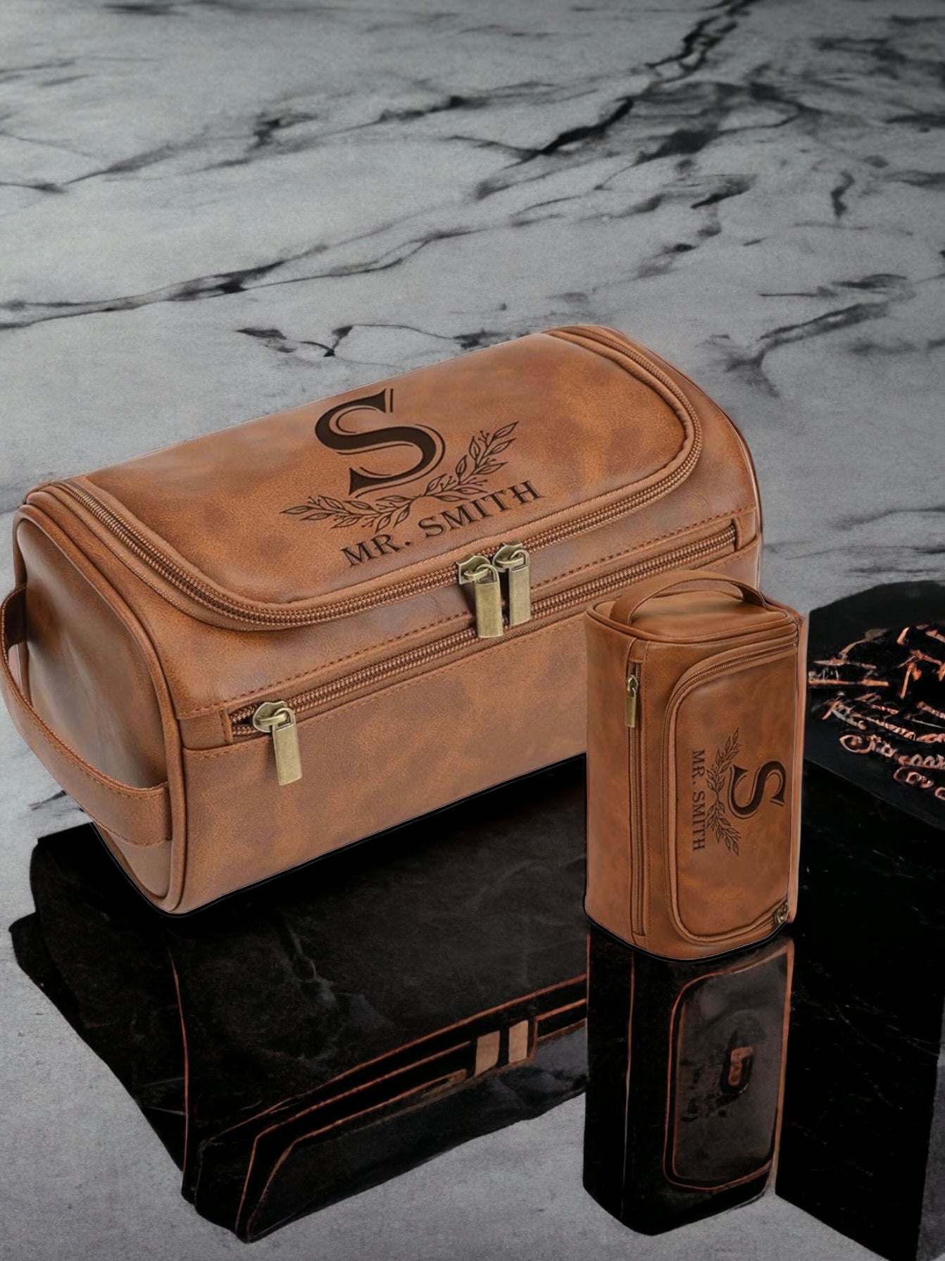 Personalized Shaving Toiletry Bag for Men Personalized Leather Custo SPI Styles
