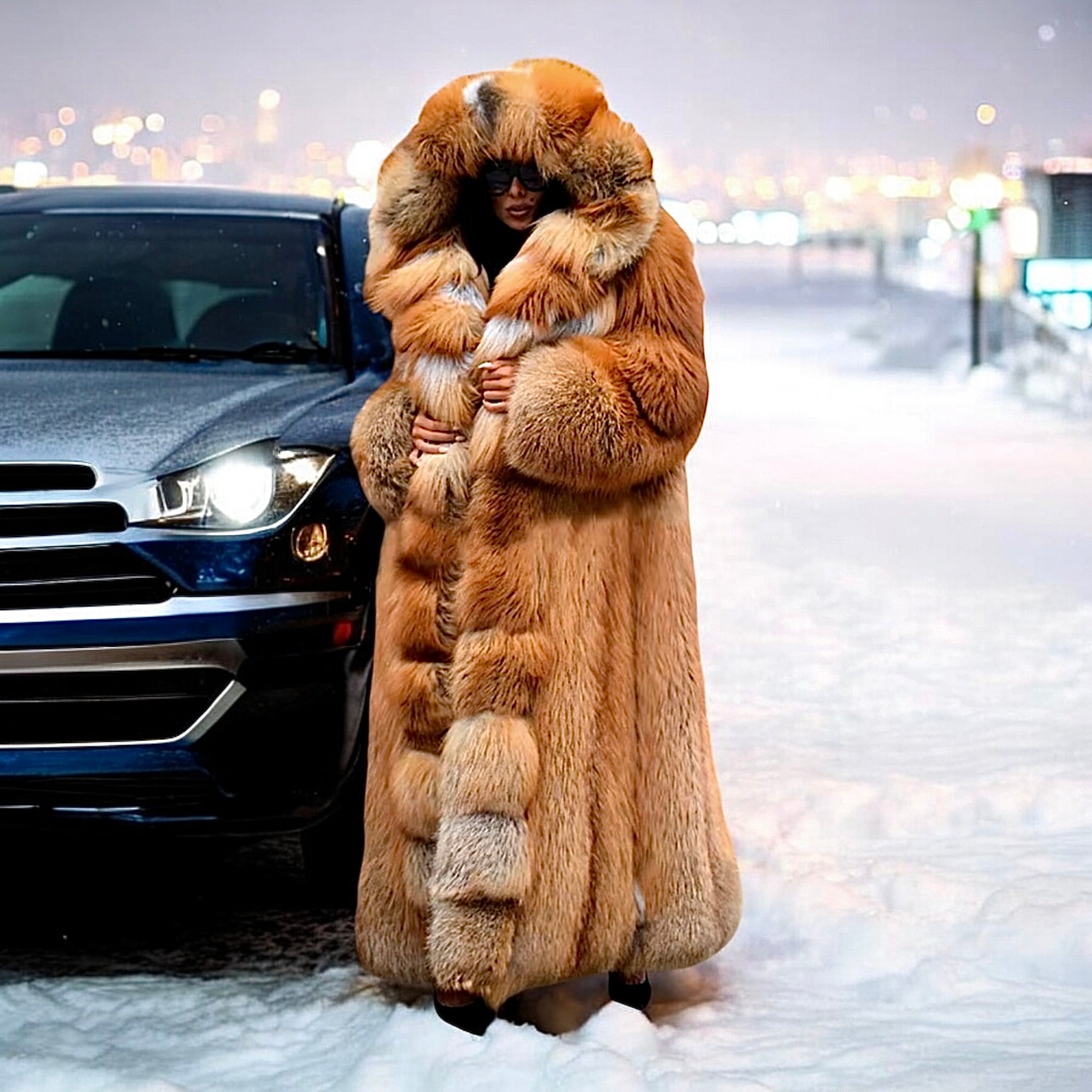 Luxury Fox Fur Large Hooded Coat – SPI Styles