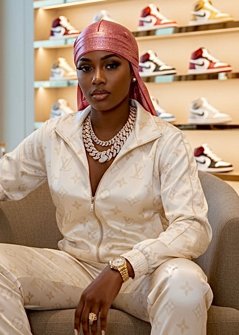 SPI STYLES Super Flossy Silky Durag - (Starlight Red Pearl) – SPI