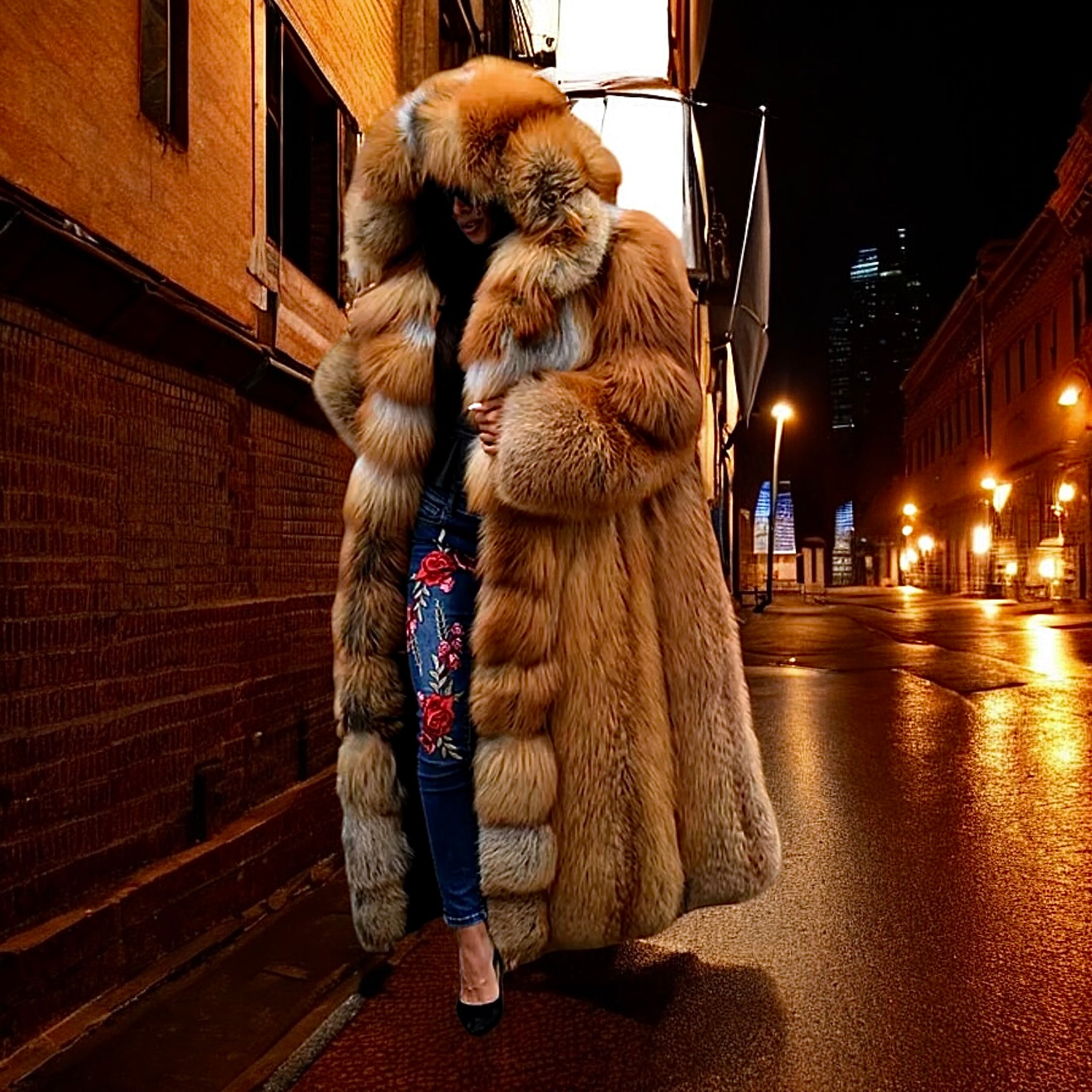 Luxury Fox Fur Large Hooded Coat – SPI Styles