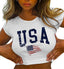 USA Ladies Mini Crop Top Shirt