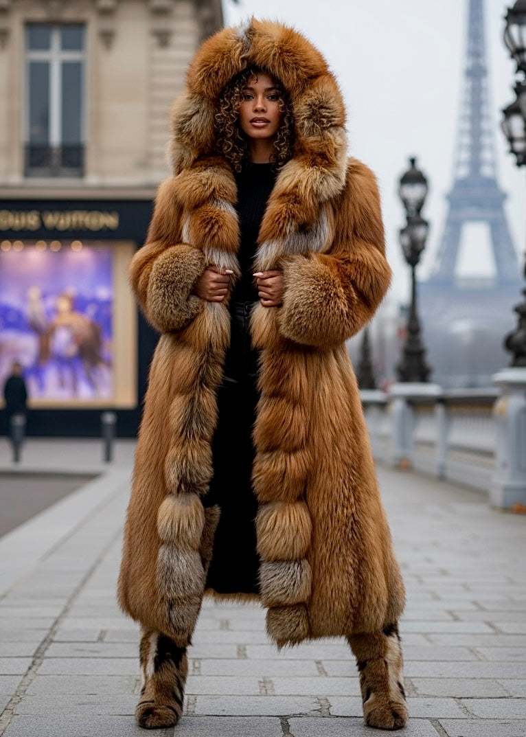 Luxury Fox Fur Large Hooded Coat – SPI Styles