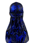 SPI Styles Rose Silky Durag- Black and Blue