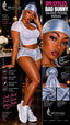A promotional collage for a silver durag headwrap by SPI STYLES, featuring a model wearing the wrap styled with a white crop top and shorts, alongside close-up views of the headwrap, fabric detail shots, and marketing text.