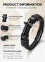 Black braided leather bracelet with magnetic buckle on a light background