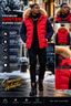 SPI Styles Red & Blue Men's Men's Waterproof Winter Bubble Coats  Fur Hooded