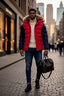 SPI Styles Red & Blue Men's Men's Waterproof Winter Bubble Coats  Fur Hooded