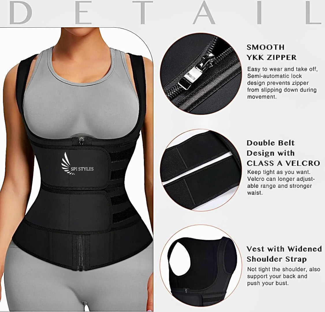 Gym Waist Trainers Vest for Women,  Waist Corset Double Belt, Highest Compression