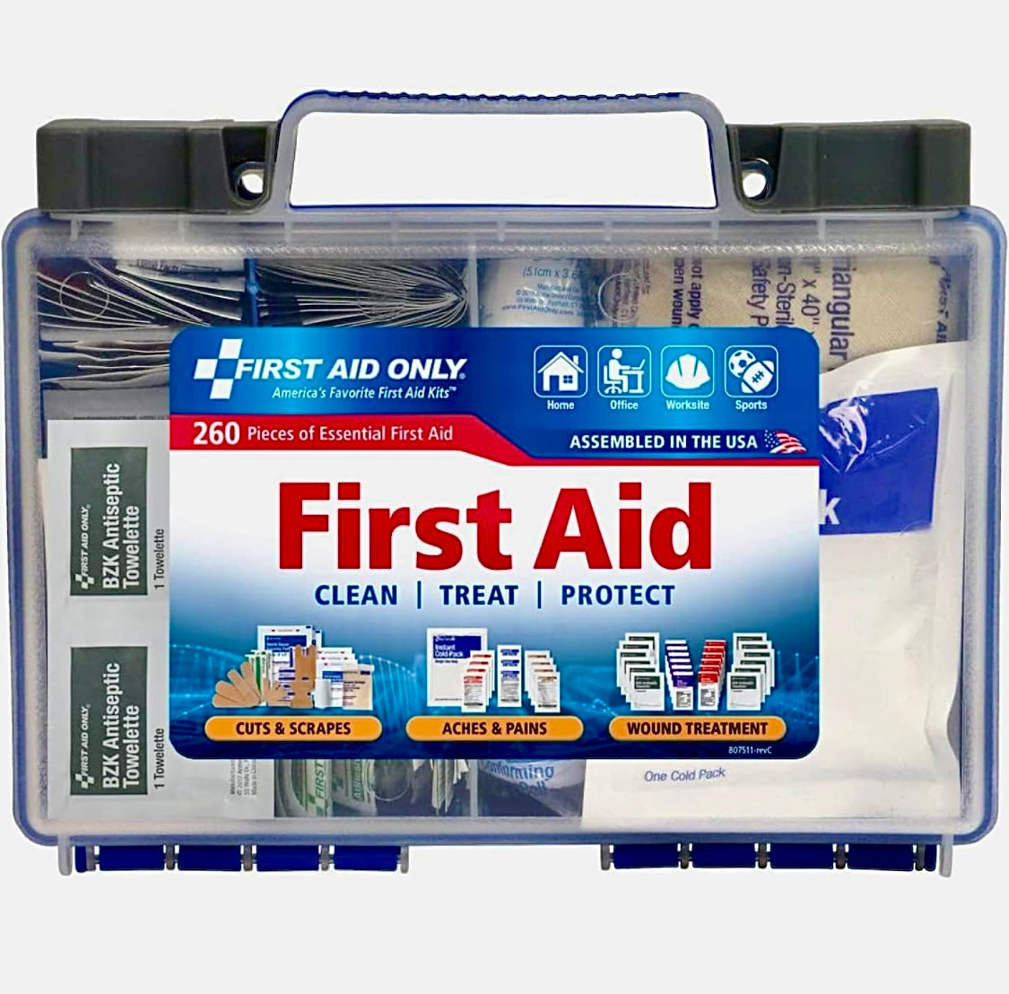 First Aid Kit OSHA-Compliant All-Purpose Emergency for Home, Work, and Travel, 260 Pieces