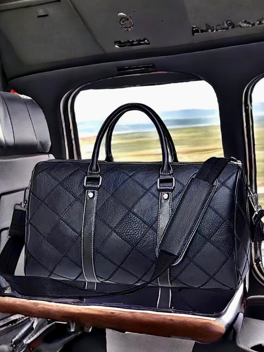 SPI Styles’s Men's Travel Bag Genuine Leather Duffel Bag