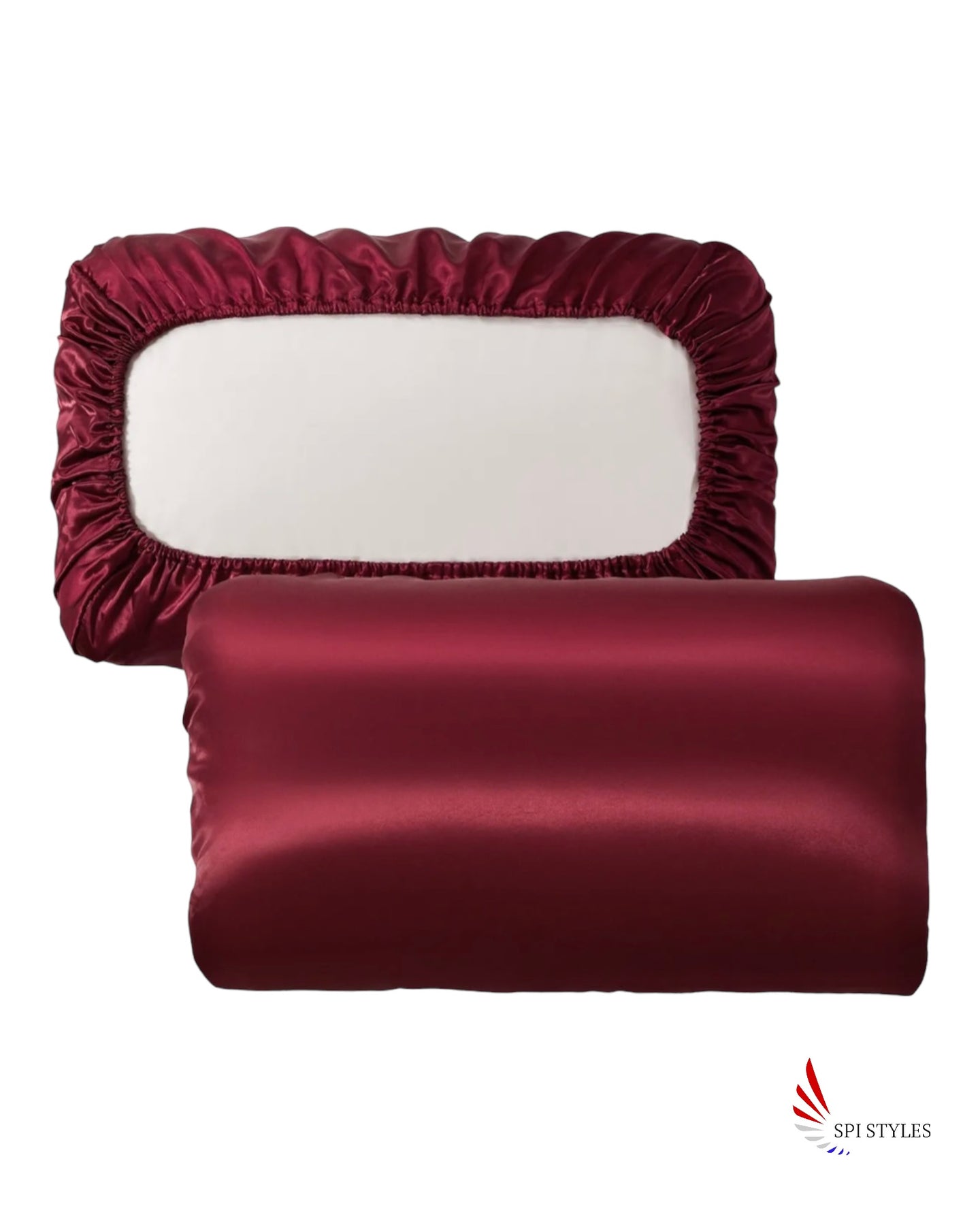 Satin Pillowcase with Elastic Cord (2 Pillowcases) Queen or King