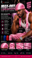 A promotional graphic for SPI STYLES Max-Out Extreme Compression Pink Silky Durag, featuring a man wearing the pink satin-like headwrap. The design includes product features, available colors, and close-up fabric detail panels.