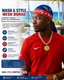 SPI Styles Designer (MESH) Breathable WASH & STYLE DURAG Blue and Red Ombre Drip Logo