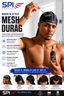 SPI Styles Designer (MESH) Breathable WASH & STYLE DURAG - BLACK - A MUST HAVE FOR SERIOUS WAVERS!!!! (Back In Stock)