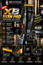 SPI Styles X8 Titan Pro Professional Hair Clipper in premium black edition, shown on its charging base with promotional text and feature icons on a dark background.