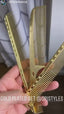 Gold Wide-Tooth & Fine-Tooth Barber Comb Set
