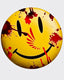 Unique scary face design round silk crown patch for elite wavers






