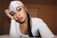 Front view of the SPI Styles Silk Durag in White, Pink, and Purple, highlighting its smooth silk material and vibrant color combination.​