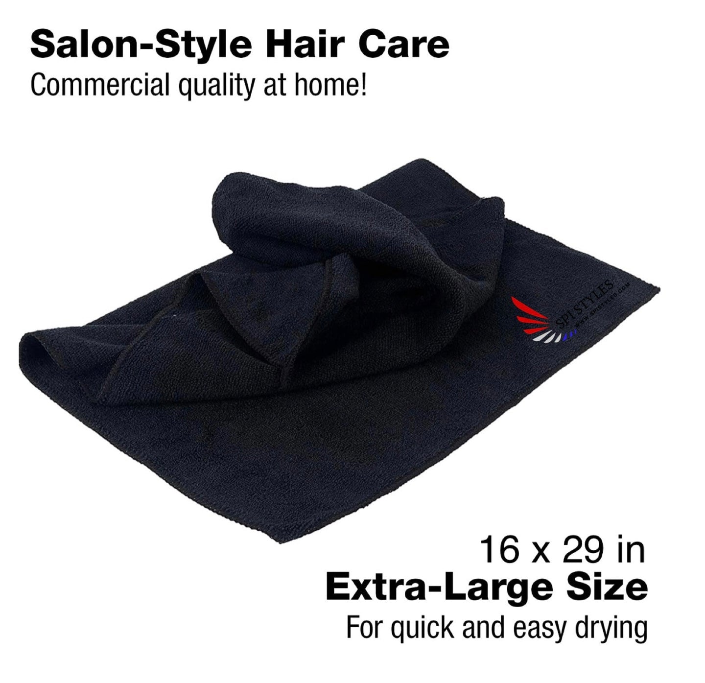 SPI Styles Barber & Salon Micro Fiber Hair Drying (2 Towels)