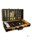 Barber Travel Case with Handle and Secure Numlock (Gold-Black) Clippers and Accessories NOT INCLUDED