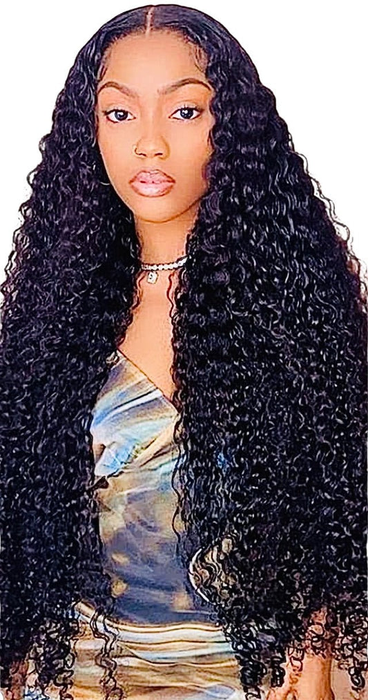 Brazilian Virgin Human Hair Pre Plucked Bleached Knots 28 Inch Curly Hair Wig - SPI Styles