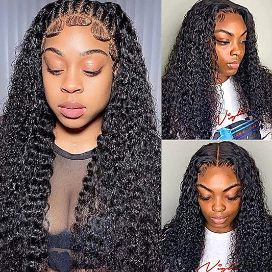 Brazilian Virgin Human Hair Pre Plucked Bleached Knots 28 Inch Curly Hair Wig - SPI Styles