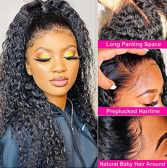 Brazilian Virgin Human Hair Pre Plucked Bleached Knots 28 Inch Curly Hair Wig - SPI Styles