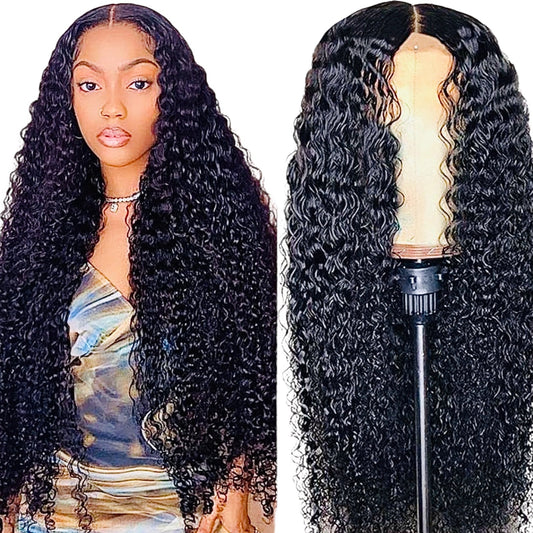 Brazilian Virgin Human Hair Pre Plucked Bleached Knots 28 Inch Curly Hair Wig - SPI Styles