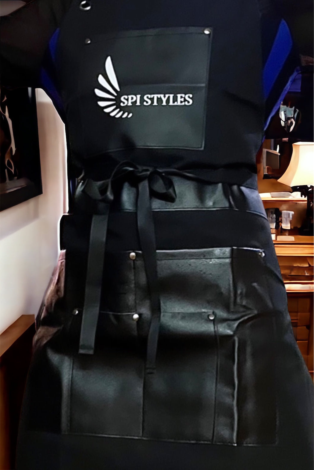 SPI Styles Barber & Salon Apron with PU Leather Pockets