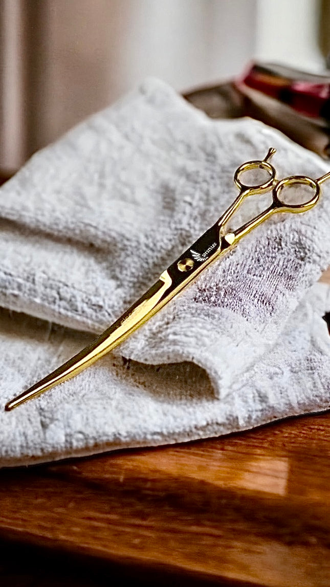 Master Barber & Salon Curved Gold Scissors – SPI Styles