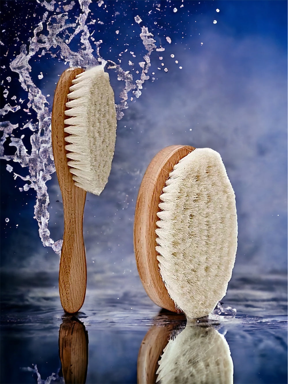 Natural Wood Baby Hair Brush Set – Baby Soft Bristles