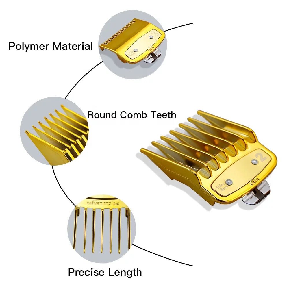 SPI Styles Luxury gold 10 piece set hair comb guides for clippers