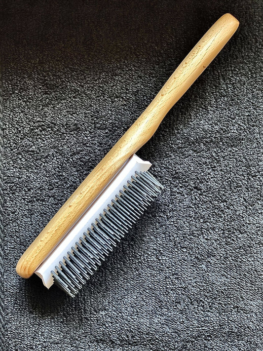 Natural Wood 9 Row Styler with Sandalwood Extra Wide Tooth - Anti-Static Wooden Comb - SPI Styles