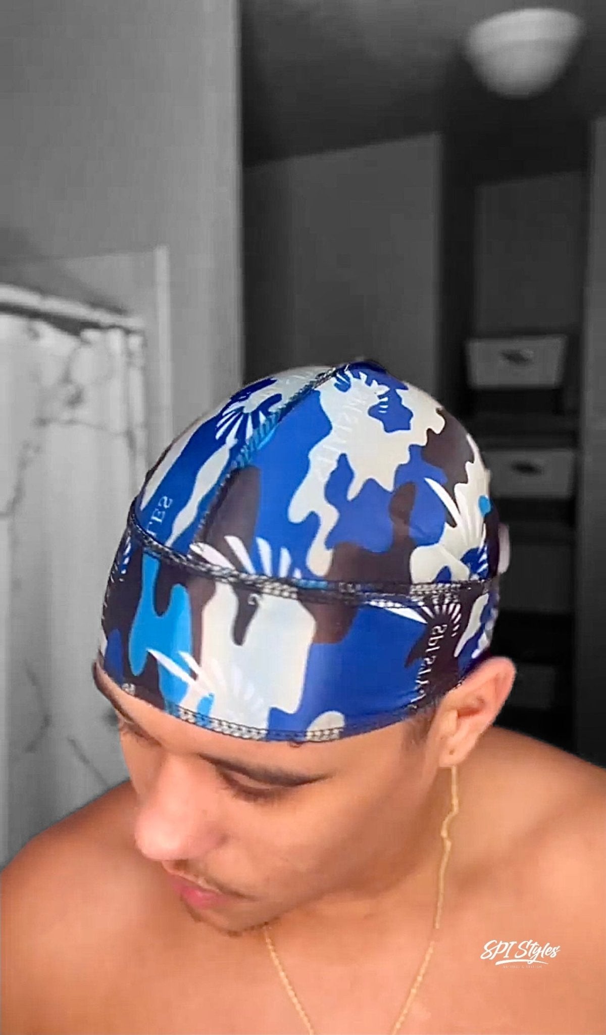 NEW  BLUE Camouflage Silky Durag