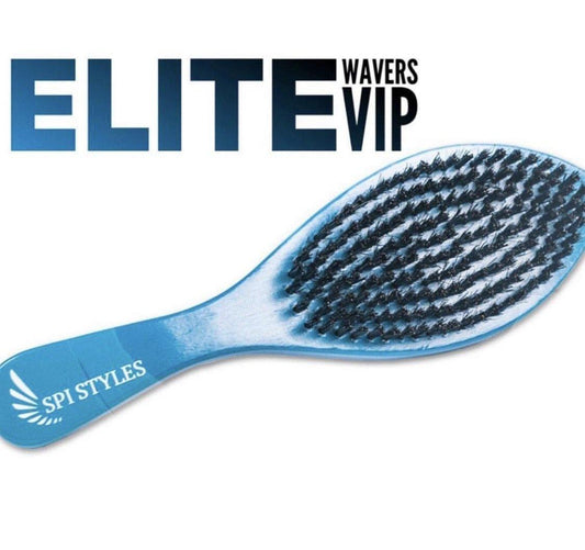 SPI Styles - 360 Waves Professional - HARD  Curved Wave Brush (BLUE ICE) - SPI Styles