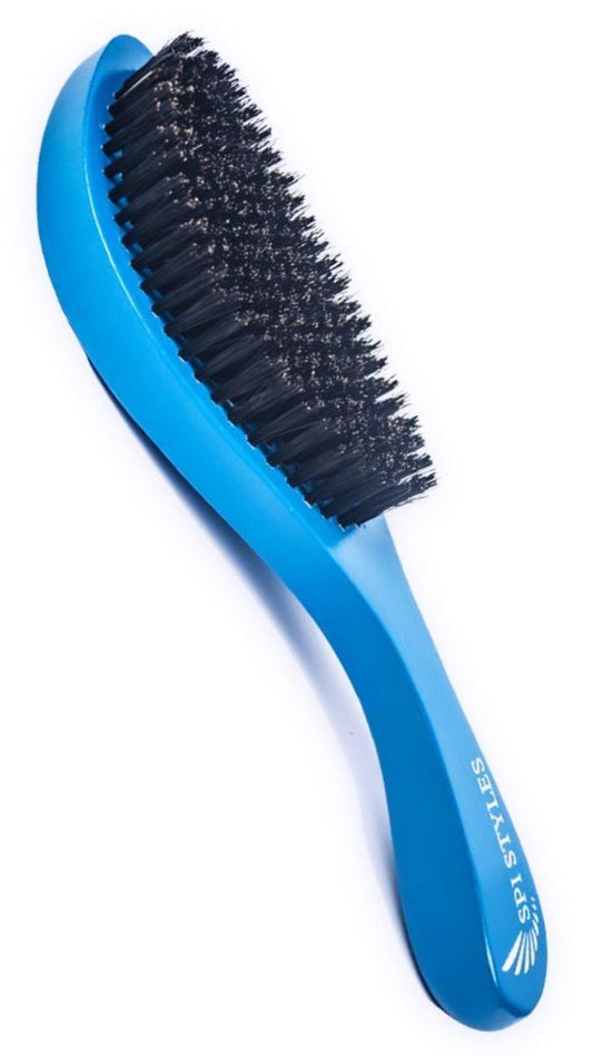 SPI Styles - 360 Waves Professional - HARD  Curved Wave Brush (BLUE ICE) - SPI Styles