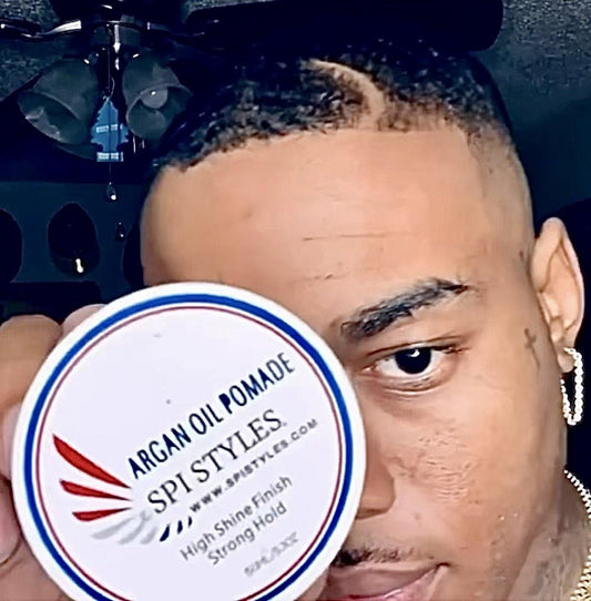 SPI Styles argan oil hair pomade high shine finish and strong hold barbershops first choice hair grease for black hair
