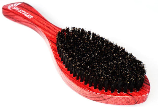 SPI Styles Brazilian Cherry Red 360 Pro Wave Brush MED-SOFT Brazilian Cherry Red - SPI Styles