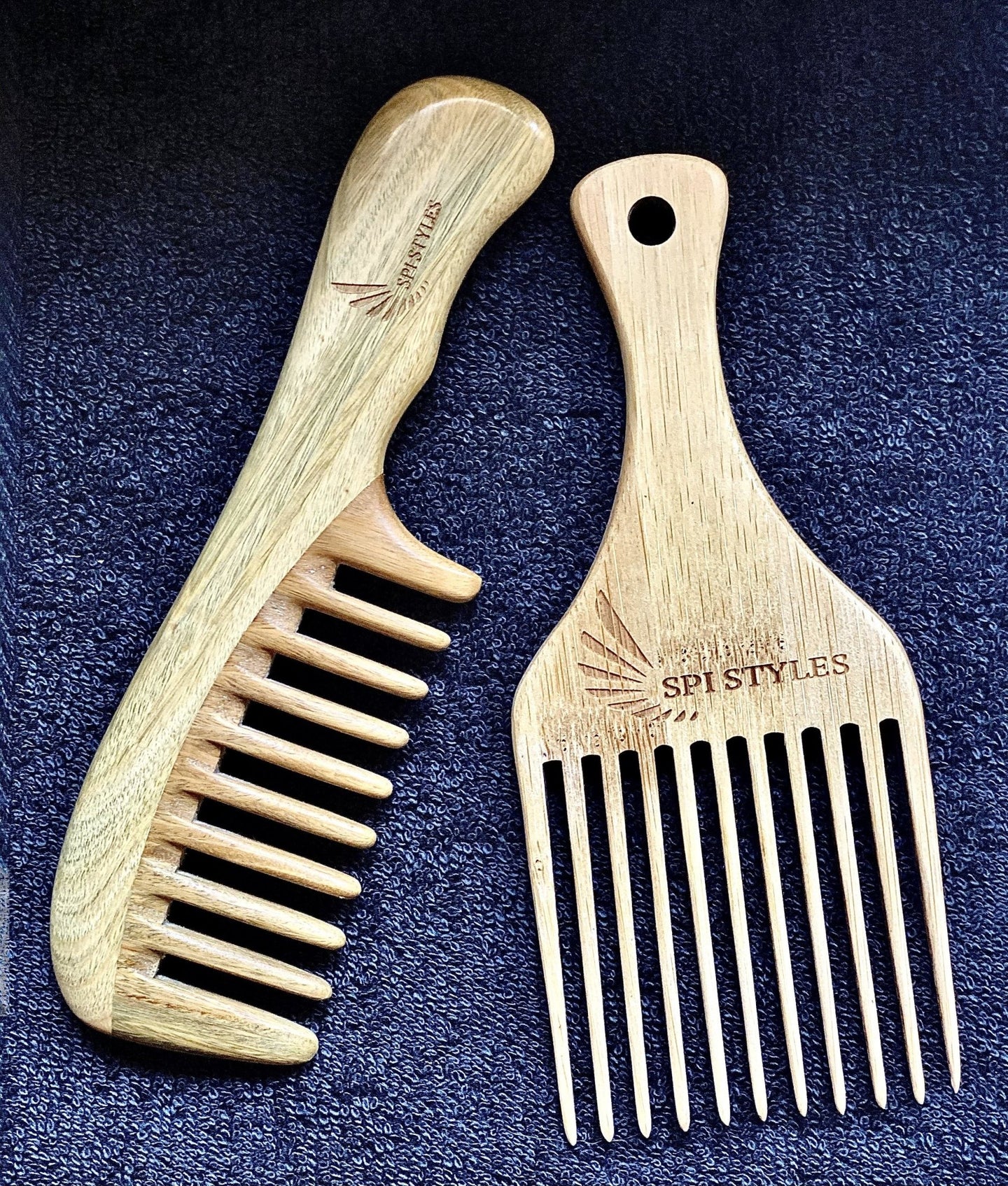 SPI Styles Handmade Natural Wood  - Hair Pick & No Static Natural Wooden Sandalwood Comb for Women, Men
