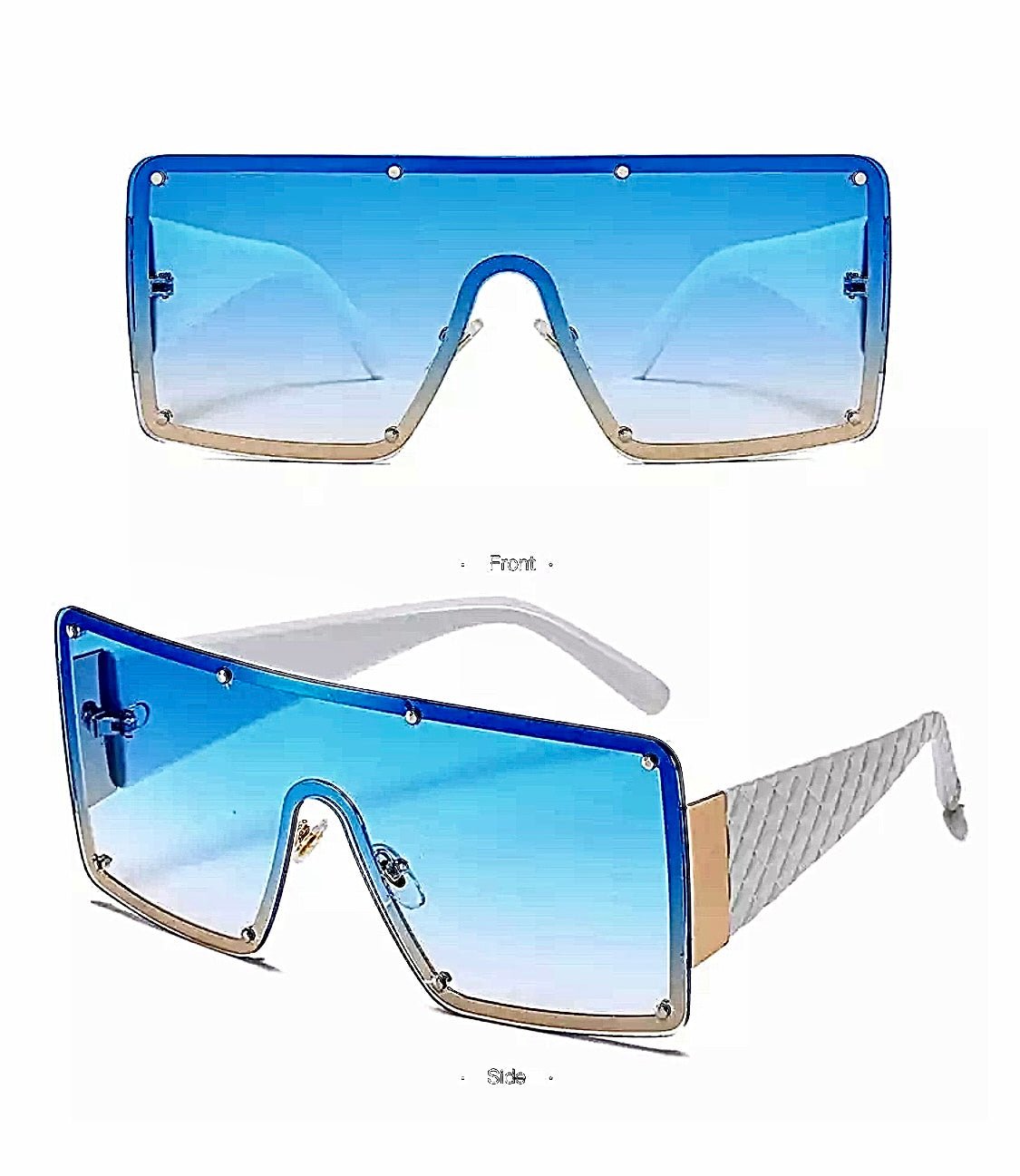Blue lens designer best sale sunglasses