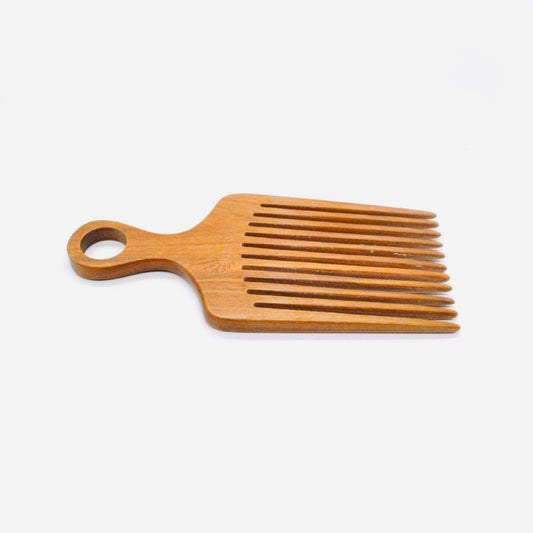 SPI Styles Natural Wood (Essential OIL INFUSED) - XL Afro Hair and Beard Pick - Wide Tooth XL Pick, Scalp Massage Detangling Comb - SPI Styles