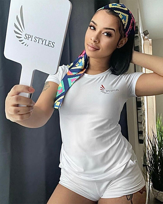 SPI Styles Sport Women's Stretch Short-Sleeve Crewneck T-Shirt (White) - SPI Styles