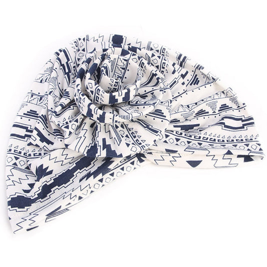 SPI Styles Women's Fashionable Turban Tribal Pattern Knot Headwrap Beanie Pre-Tied Bonnet Hair Loss Prevention - SPI Styles