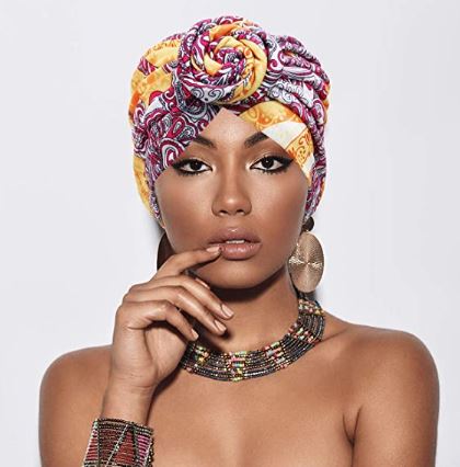 SPI Styles Women's Fashionable Turban Tribal Pattern Knot Headwrap Beanie Pre-Tied Bonnet Hair Loss Prevention - SPI Styles