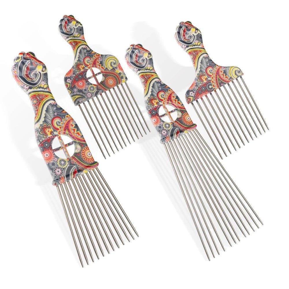Tribe Fist Afro Pick Collection (4 Picks) - SPI Styles
