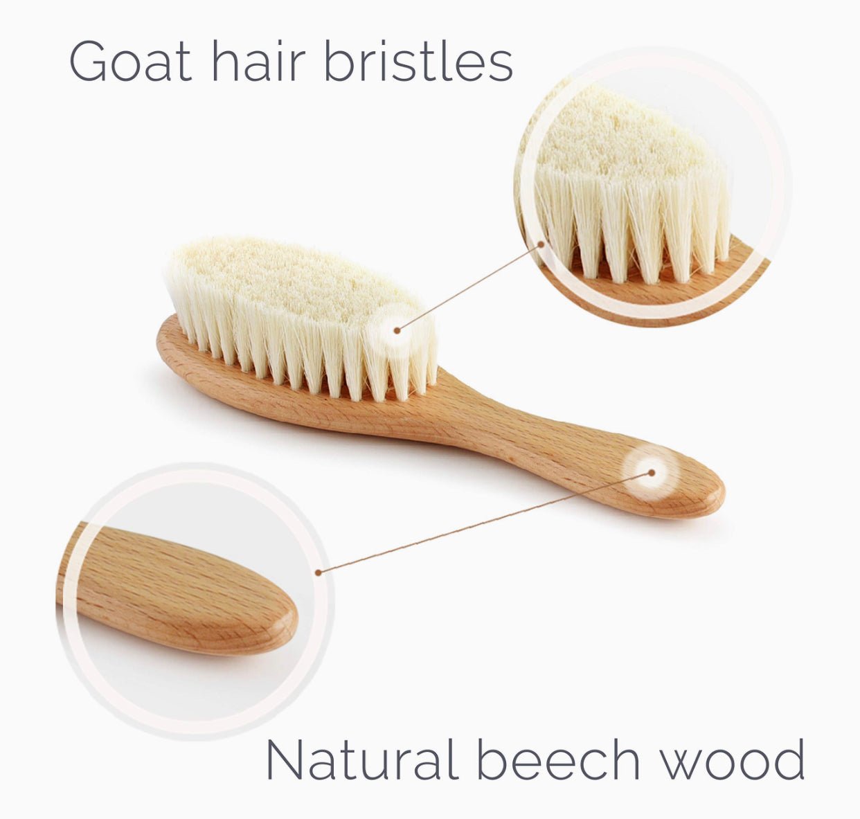 Wooden Baby Hair Brush Set – Natural Soft Bristles – Ideal for Cradle Cap - Pre Order Now - SPI Styles